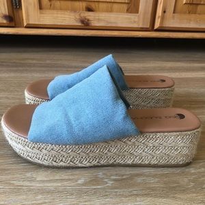 BIG BUDDHA Espadrille Wedge Sandals Blue